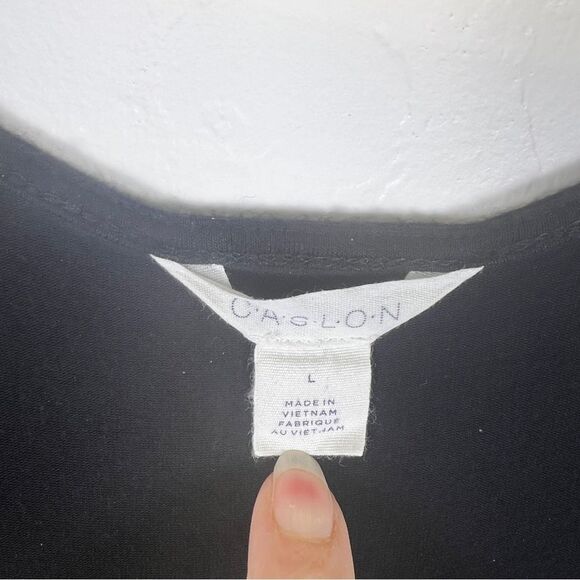 Caslon Black Knit Maxi Dress Sleeveless Soft Stretch Jersey Elastic Waist L EUC - Picture 9 of 13